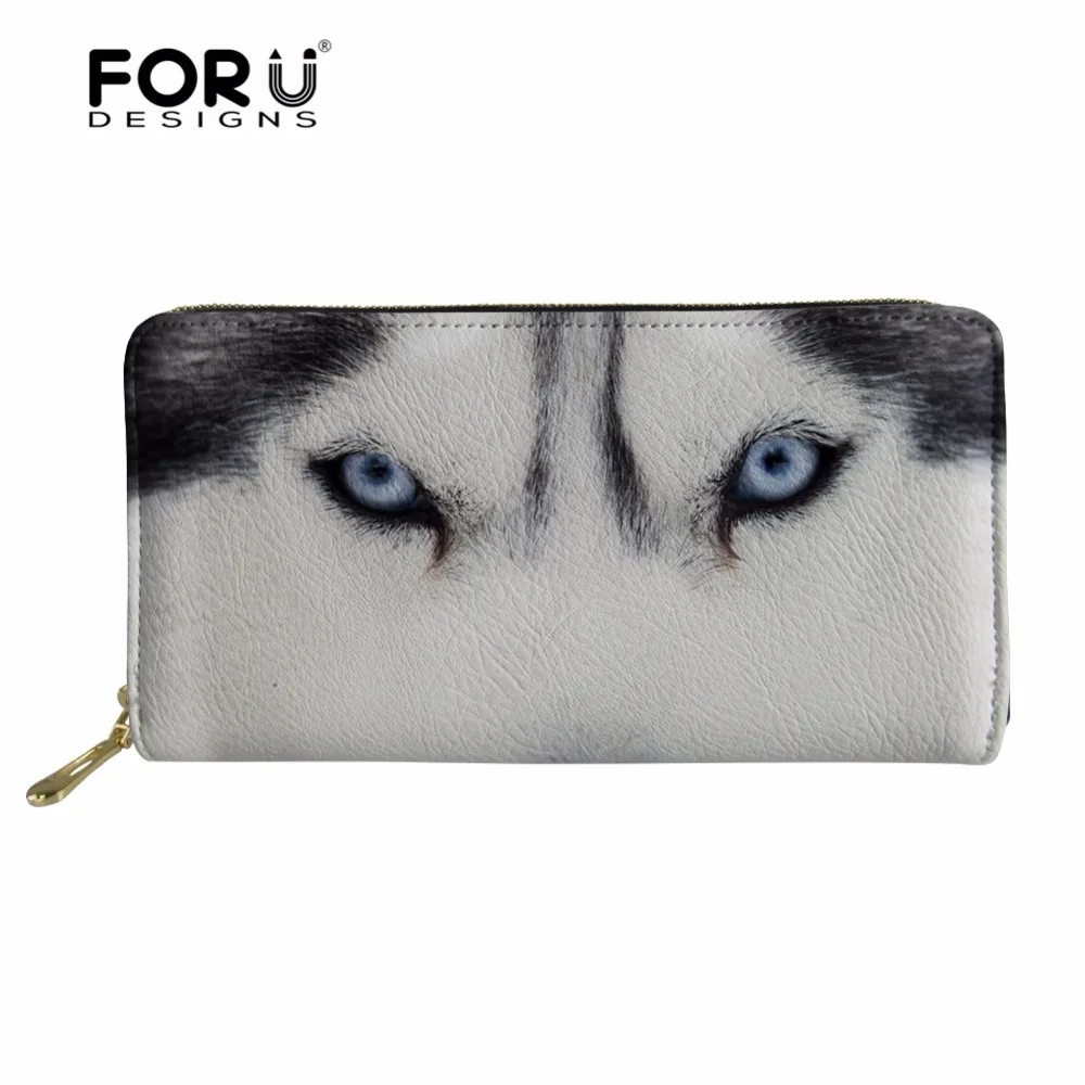 

FORUDESIGNS Waterproof Wallet Men Leather Purse Bags Cool Wolf Pattern Women Girls Coin Card Holder Cases Money Bags for Men Bag