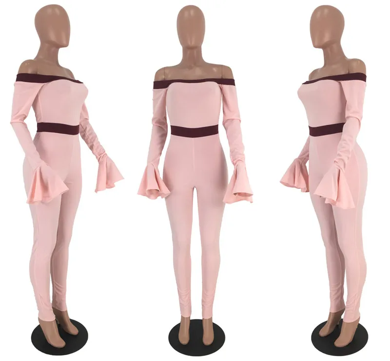 Сексуальный Облегающий комбинезон с открытыми плечами для женщин вырезом
