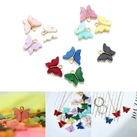 10pcs colorful metal resin butterfly charms pendant enamel small charms for diy jewelry making necklace bracelet accessories