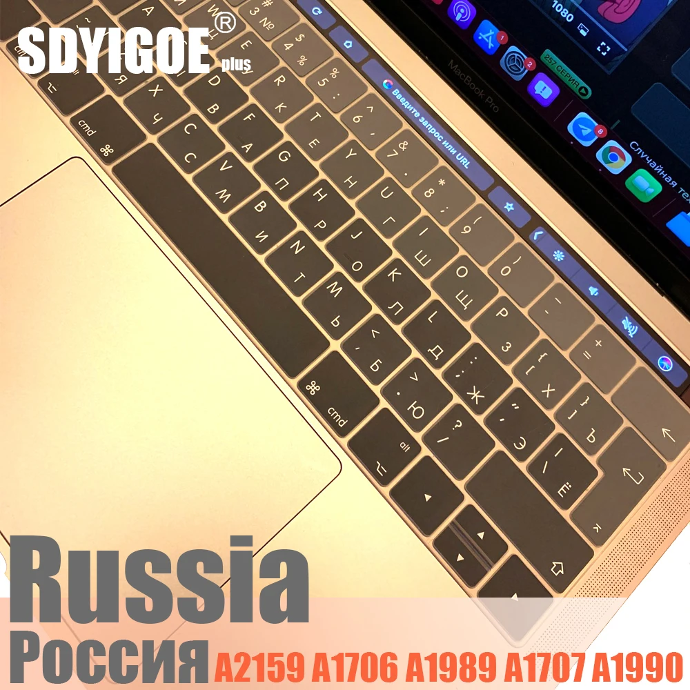 

Laptop Keyboard cover For Macbook pro 13 15 touchbar keyboard protective film Color keyboard case A2159 A1707 A1706 A1989A1990