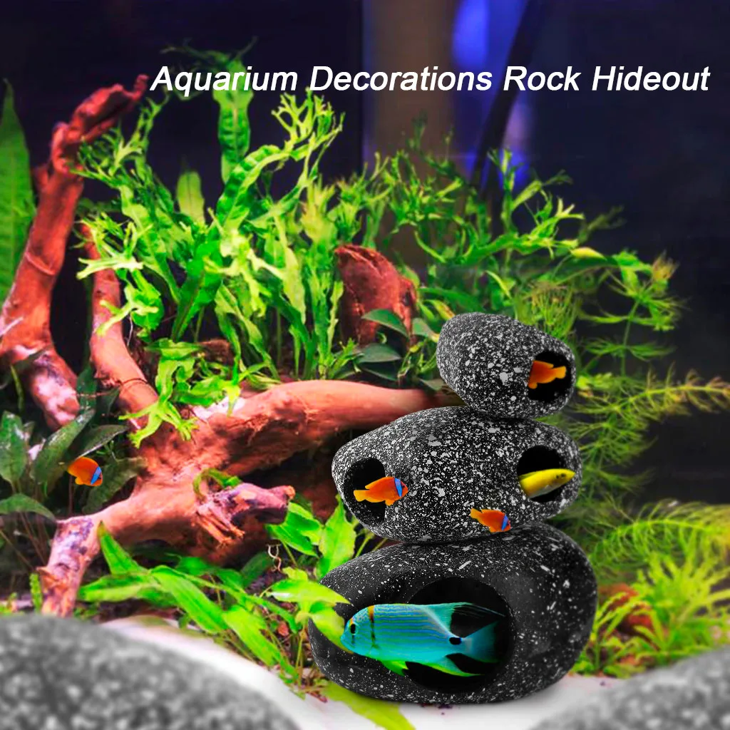 Aquarium Decorations Fish Tank Rock Hideout Small Decor For or Mini Bowl | Дом и сад
