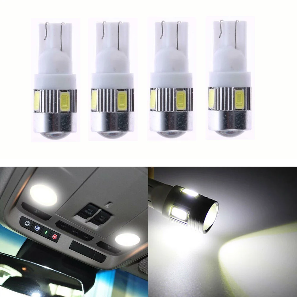 T10 W5W 168 194 5630 6SMD светодиодный автомобильный прожектор с линзой автомобильная