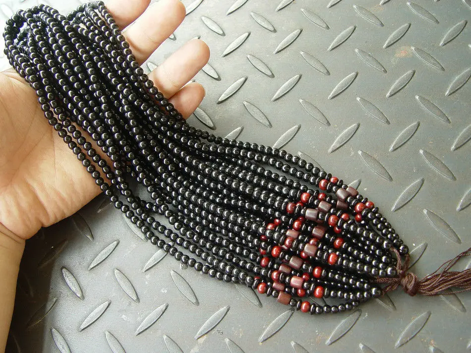 

10 PCS Natural Chinese Black JADE Circle beads string cord rope for pendant