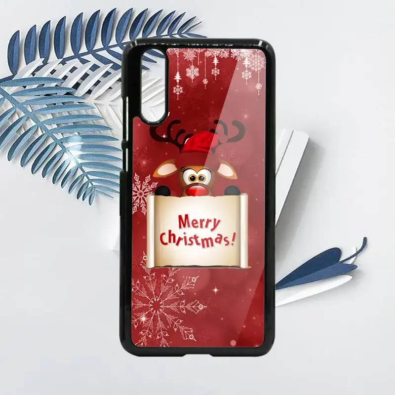 

Christmas New Year gifts elk snow Phone Cases PC For Samsung galaxy S note 8 9 20 10 e lite2019 plus pro ultra