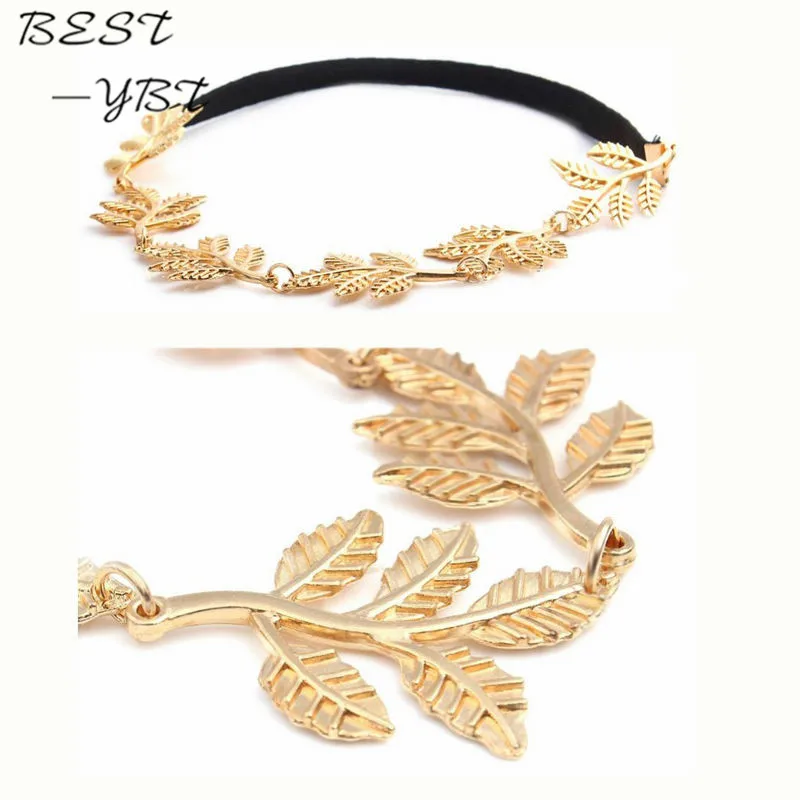 Модные романтичные ленты для волос из золотого сплава женщин эластичные