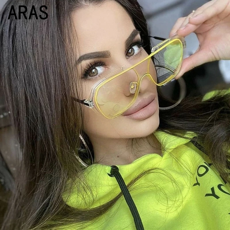 Новинка 2021 модные цельные Квадратные Солнцезащитные очки женские ретро