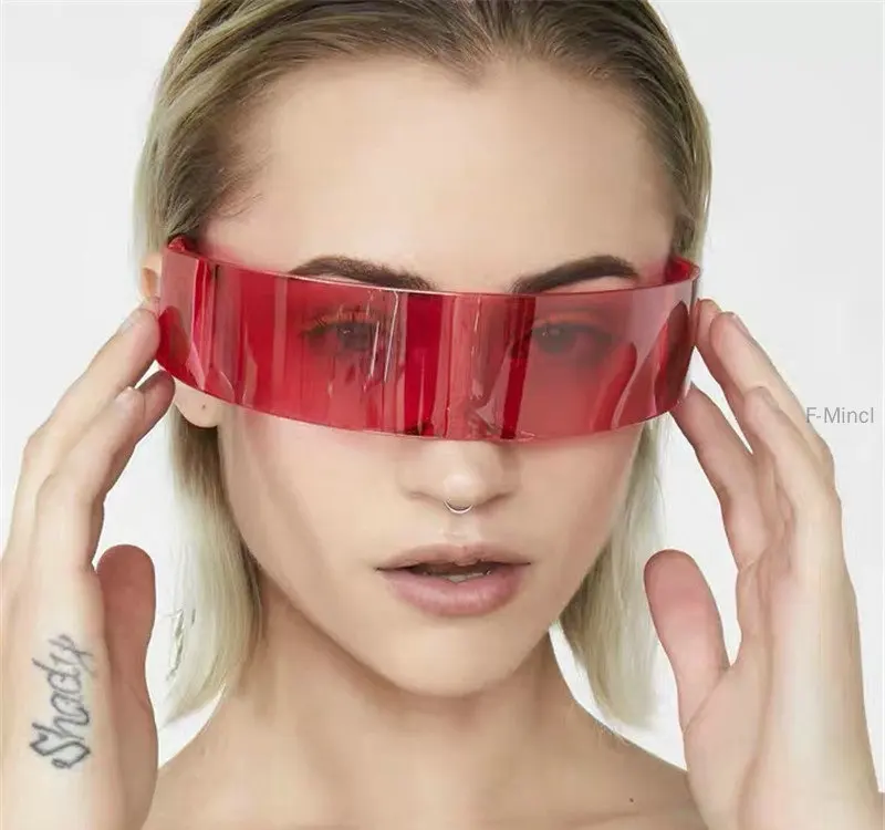 2019 модные цельнокроеные футуристические солнцезащитные очки без оправы Модные