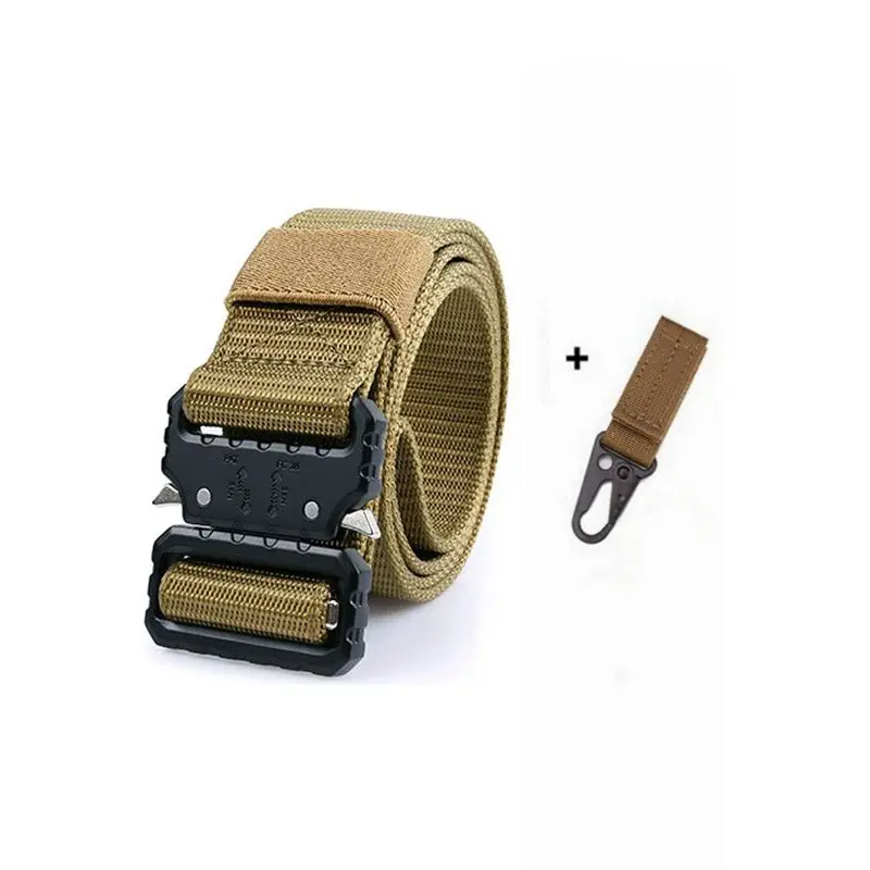 Tactical Belt Military Belt Army Combat Training Outdoor Hunting Adjustable High Quality Nylon Belt Security Accessories - Цвет: K belt and 1 hook a