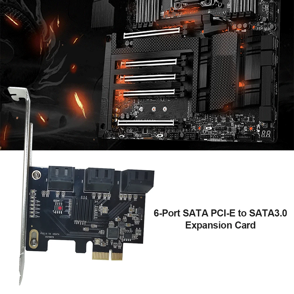 адаптер sata pcie с 6 портами sata iii на pci express 20 x1