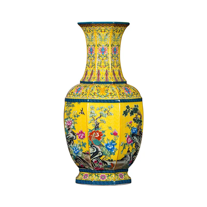 

Большая керамическая напольная ваза под старину, китайская фотография, роза, классическое украшение для гостиной, фарфоровая ваза для цвет...