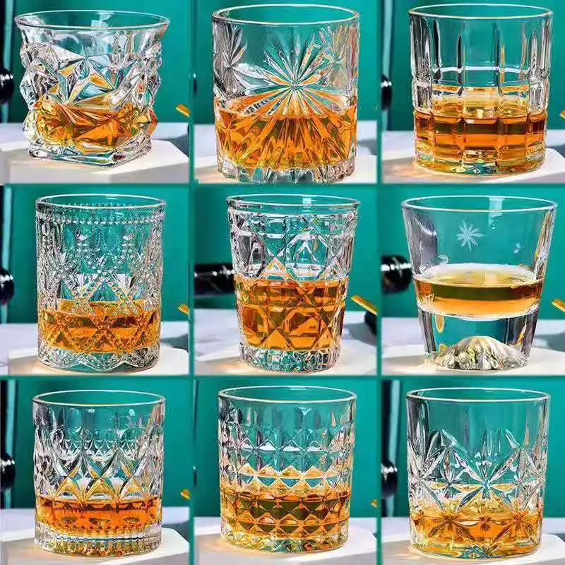 

Nordic Household Glass Cup Transparent Tea Coffee Mug Ice Beer Crystal Relief Cup Heat Resistant Creative Milk Juice Glasse Cup