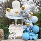Макарон сине-белые серый матовые шары гирлянда 152 шт. цвета: золотистый, 4D шар арочный комплект хороший подарок на день рождения, свадьбу, вечерние украшения