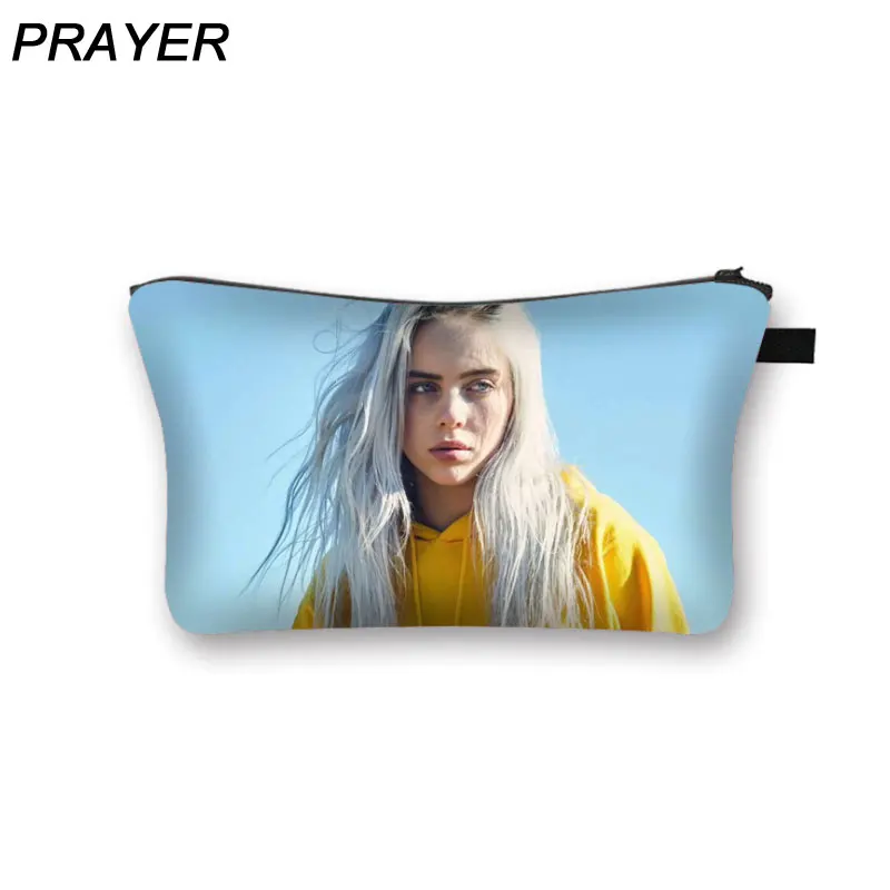 Сумки для макияжа Billie Eilish с разноцветным рисунком водонепроницаемая ткань