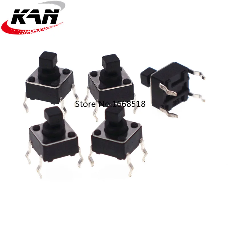 

20 шт. 6*6*7,3 мм квадратная головка 6*6*7,3 H 4-контактный вертикальный микро переключатель DIP-4