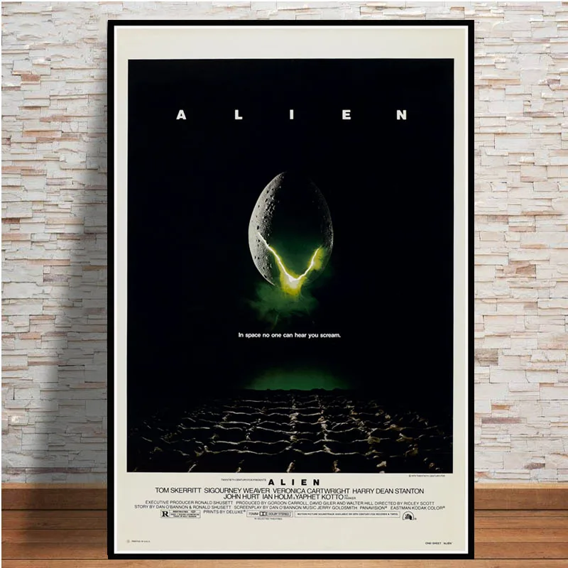

Poster Prints ALIEN 1979 Movie Sci Fi Horror Movie Gift Vintage Oil Painting Canvas Art Wall Pictures For Living Room Home Decor