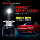 Светодиодные фары 5000K H11, 25000LM 9012 HIR2 H1 H7 H8 H9 9005 HB3 9006 HB4 PTF, автомобильные фары ближнего света 360 CSP, освещение дальнего света