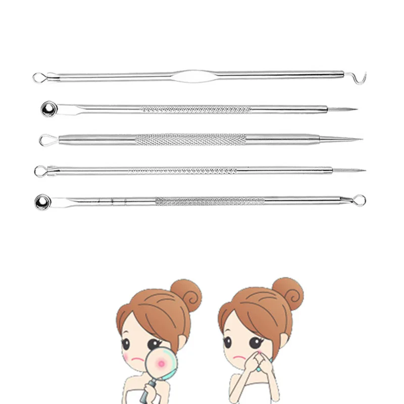 5 шт./компл. от акне и черных точек для удаления Чистка Пор иглы очистки