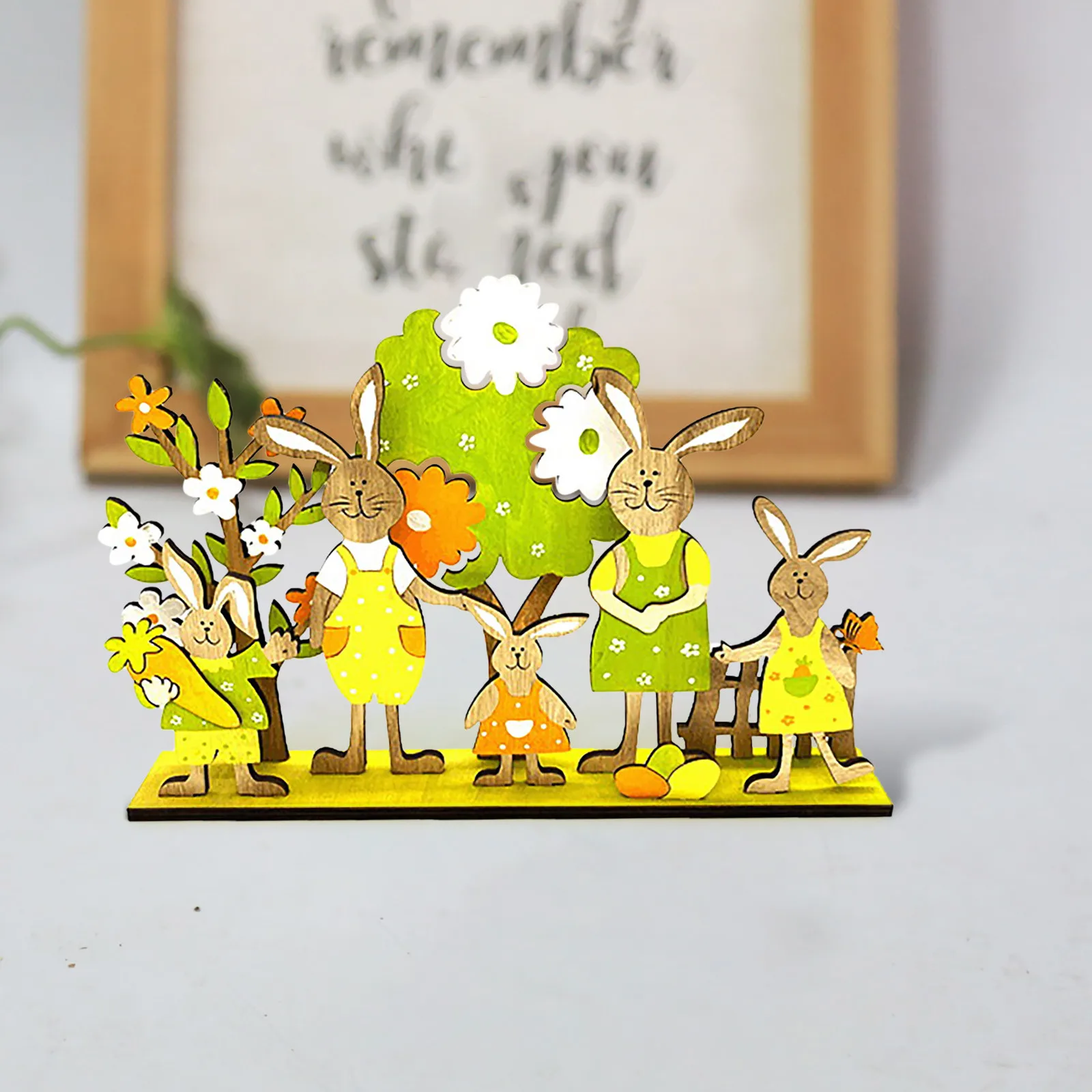 

Easter Wooden Ornaments Rabbit Ornaments Crafts Home Decorations Desktop Decor