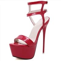 34 46 ultra high heels 16cm fine sandals women high heel platform sandals nightclub stripper heels steel pipe dance model shoes