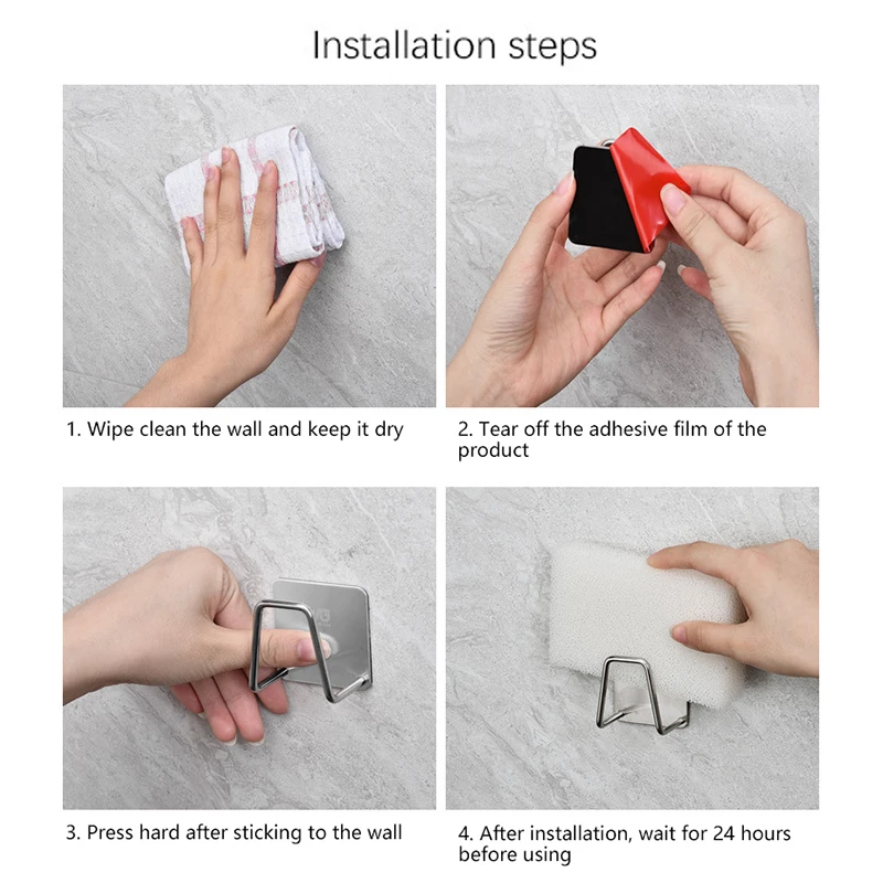 

Bathroom accessories sponge drain rack free punching dishcloth hook toilet multi-functional cleaning cloth storage rack