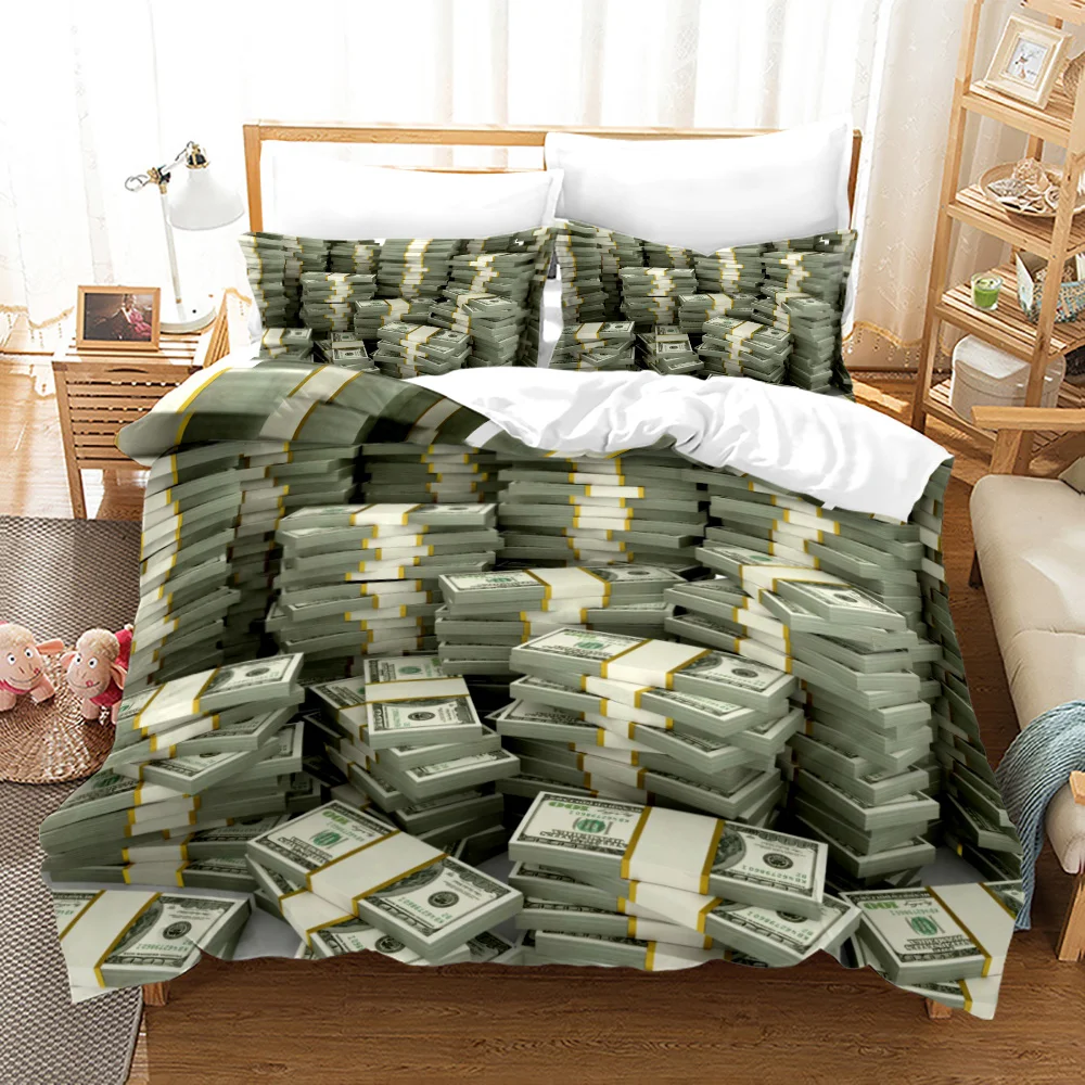 

Dollars Bedding Set 3D Print Banknotes Duvet Cover Home Textiles Single Twin Full King Size With Pillowcases Dropshipping