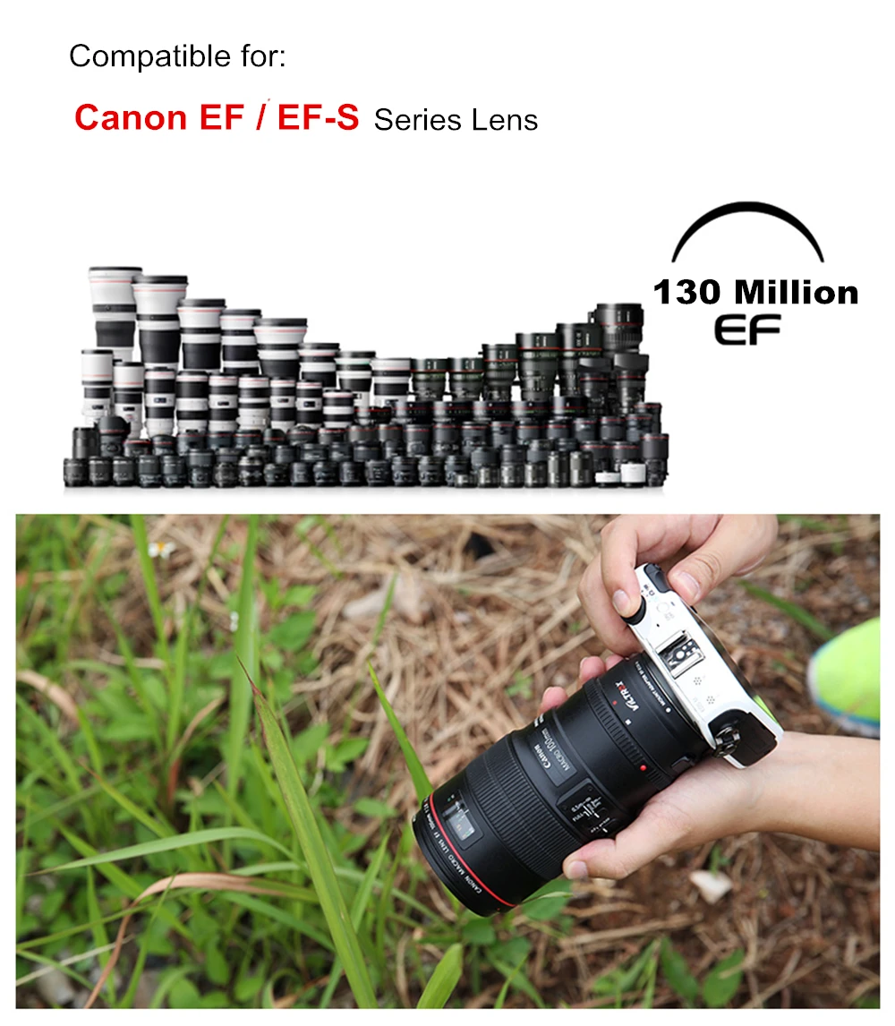 Электронный адаптер для объектива Viltrox EF-EOSM с автофокусом для объектива Canon EOS EF EF-S для камеры EOS M EF-M M2 M3 M5 M6 M10 M50 M100