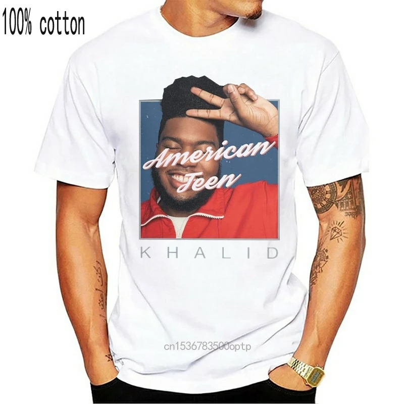 

Danzou Men's Big & Tall T-Shirts Printing Logo Khalid American Short Sleeve T-Shirt 3XL Black