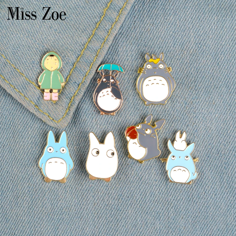 Pines de esmalte de cómic de My Neptune, broches de Chinchilla para camisa, mochila distintiva, joyas en forma de animales de dibujos animados para niños, regalo