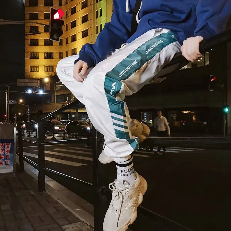Мужские джоггеры 2019 мужские брюки с полосками по бокам в стиле хип хоп Мужская