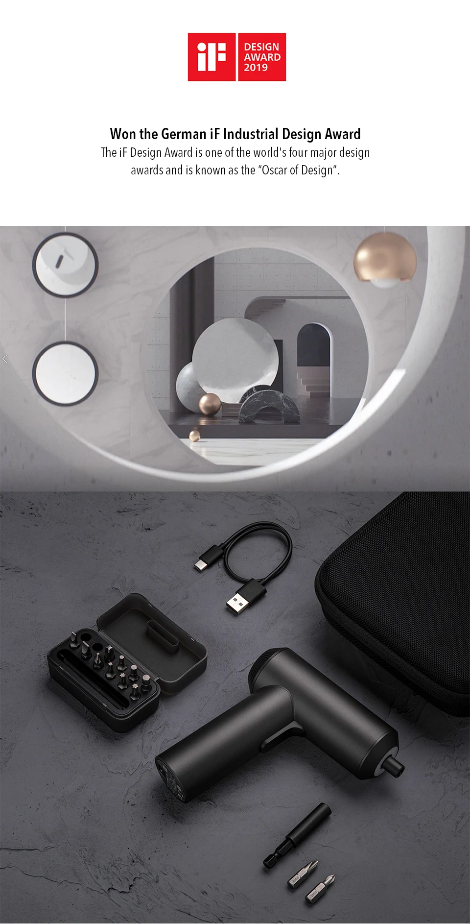 Оригинальная Беспроводная электрическая отвертка Xiaomi Mijia, портативная мини-отвертка, 2000 мА/ч, перезаряжаемая, с 12 шт., S2, винтовые биты, инструмент 33