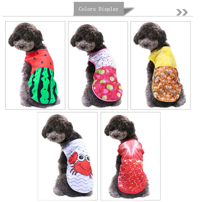 Рубашка для собаки с арбузом дешевая одежда маленьких собак летняя футболка