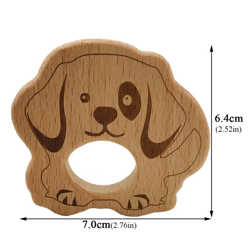 baby teether C825 Лидер продаж, детский Пищевой Деревянный прорезыватель, мультяшная собака в форме слона, Детские Прорезыватели для кормления, безопасные Прорезыватели для новорожденных, игрушки в подарок - Цвет: baby teether C825