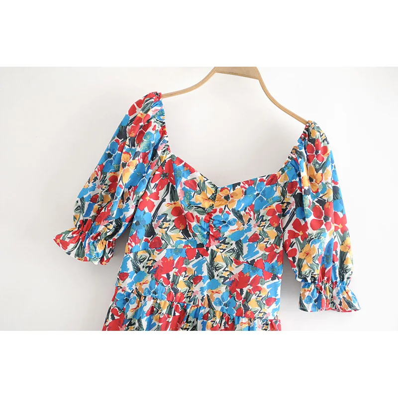 Звездное модное женское платье Za лето 2020 повседневное тонкое с v-образным вырезом