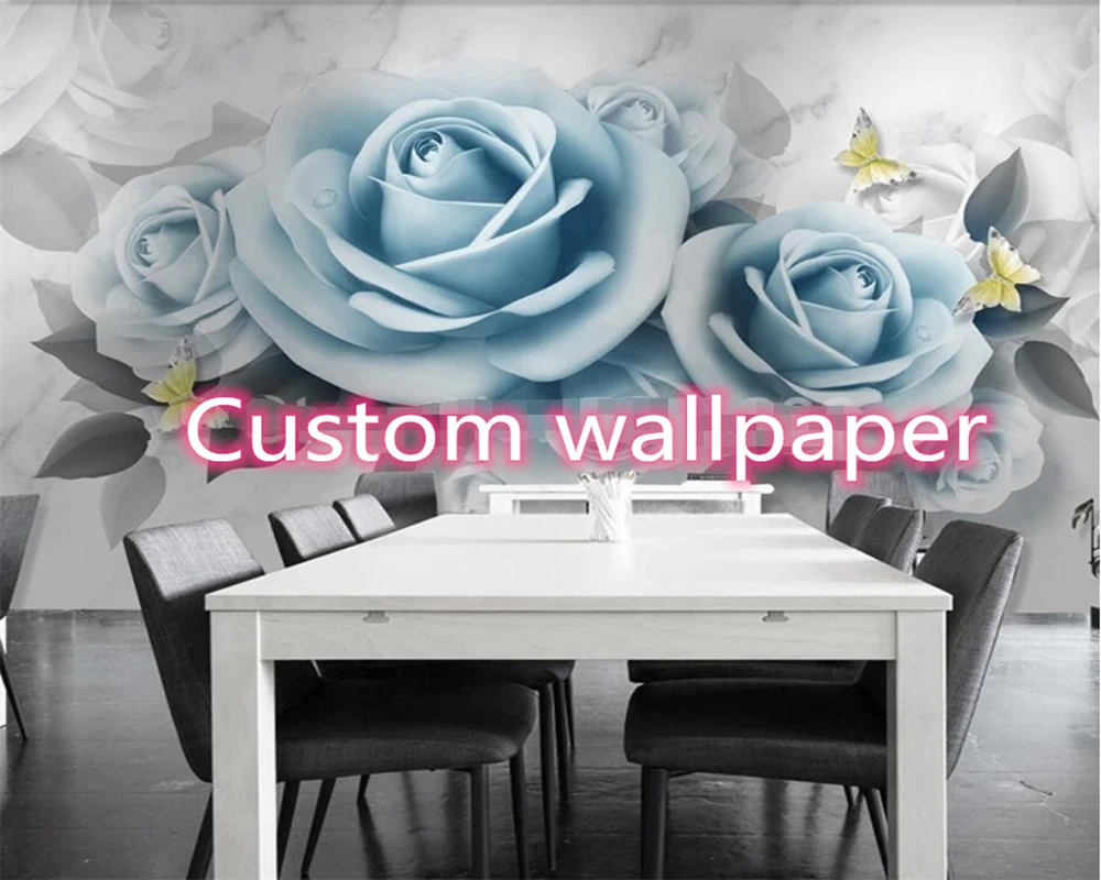 

beibehang papel de parede 3d Modern simple fresh flower three-dimensional rose 3D TV sofa background wall wall papers home decor