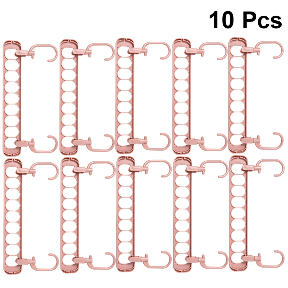 

10pcs Hole Multifunctional Storage Hanger Clothes Drying Rack Multi-port Support Clothes Organizer Holders for Home (Light Gre