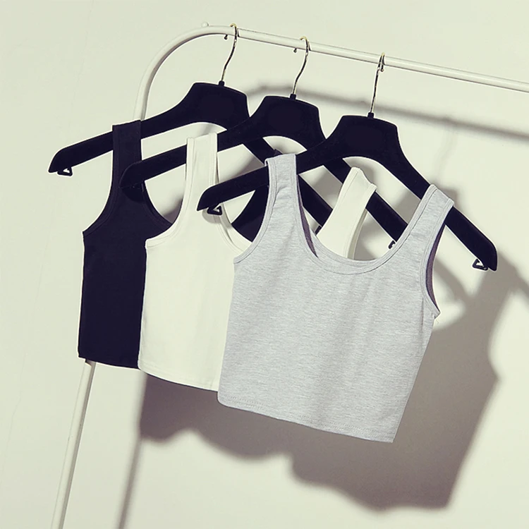 Топ женский облегающий без рукавов пикантный однотонный топ с U-образным вырезом