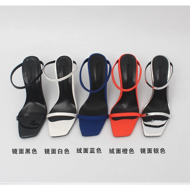 Женские босоножки с ремешком на щиколотке вечерние высоком каблуке открытым