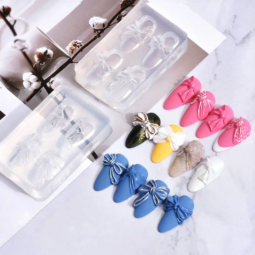 Силиконовые ногтей резьба пресс-форм 3D медведя бабочки пресс-форма пластины для