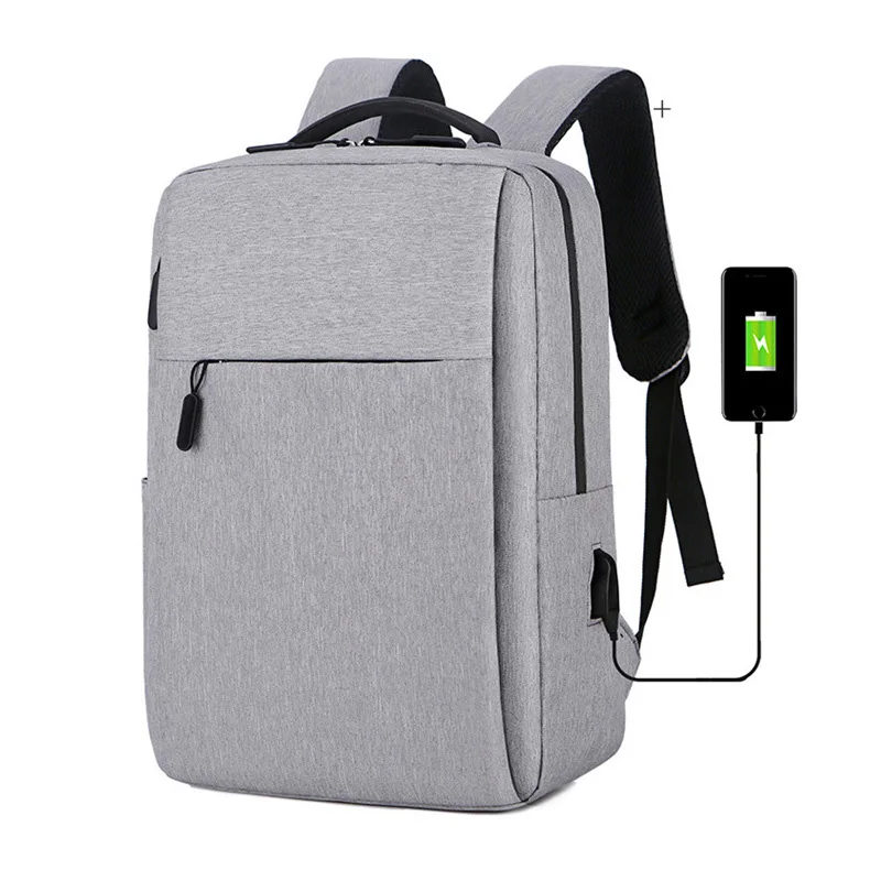 

2021 New Laptop Backpack Waterproof Oxford School Bag for Teenager Schoolbag with Charging Interface Men's Commuter Bag 15 Inch