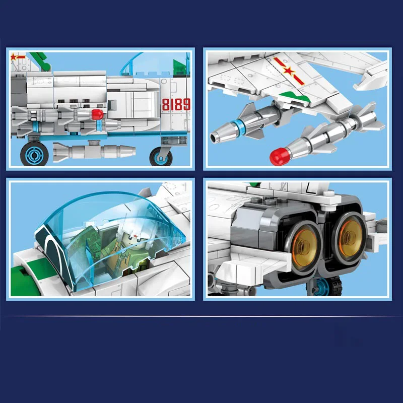 

Military series Animated version J-8 Mini Fighter SWAT pilot Figure Building Blocks Bricks Toys Gifts