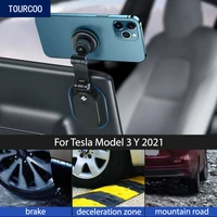 for tesla model 3 y 2021 screen adjustable hidden phone holder stand monitor car interior styling accessories