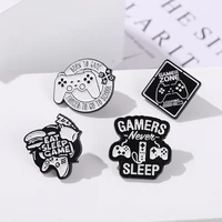 game enamel pins controllers eemote control brooches hamburg pillow custom badge decoration for teenagers boy player jewelry