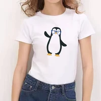 lovely penguin tee 2021 top graphic tees funny shirts for women loose o neck harajuku tops for teens