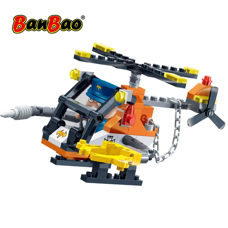 Banbao PowpowBing Caisson вертолет спецназ корпус строительные блоки обучающая игрушка