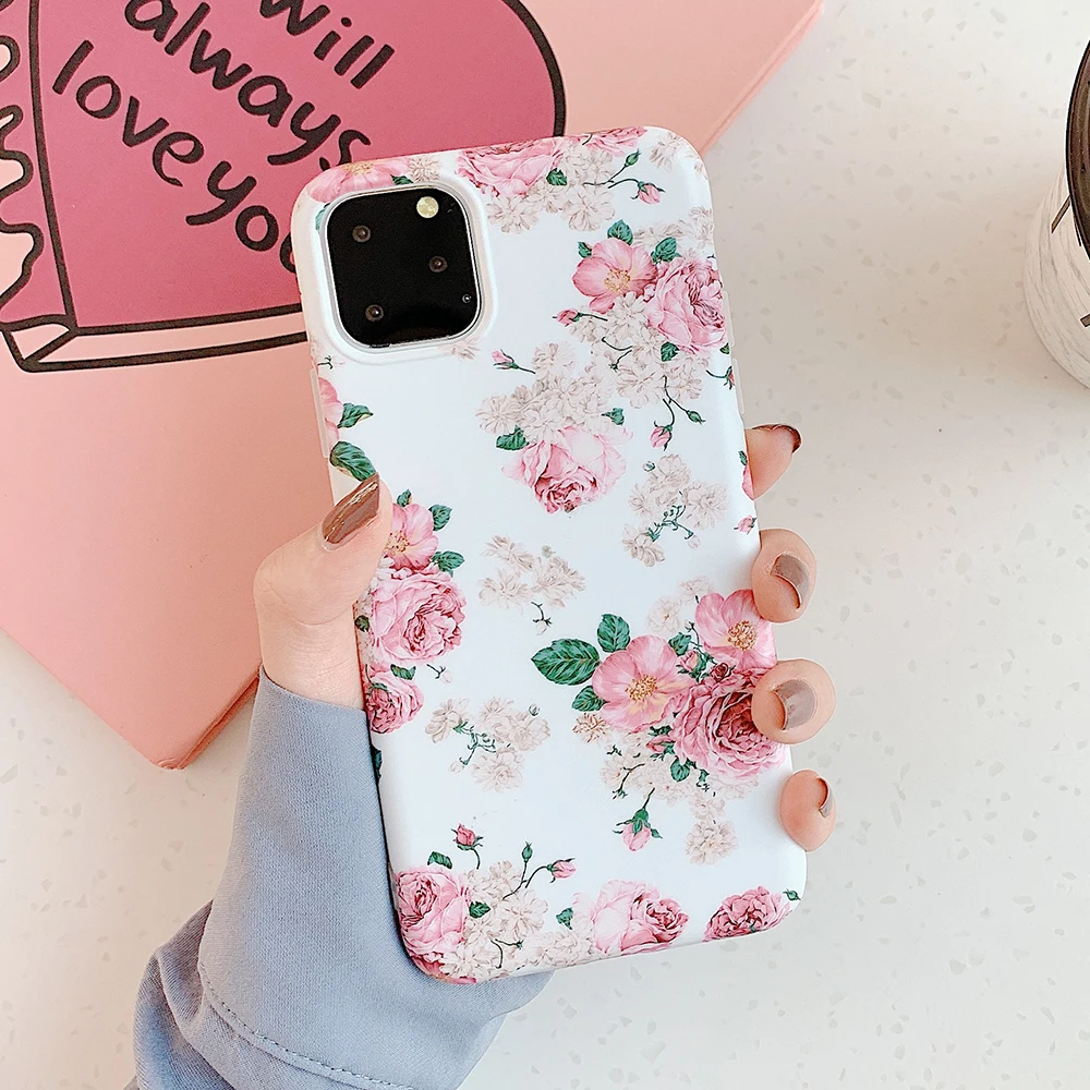 d LOVECOM чехол для телефона для iPhone 11 Pro Max XR XS Max X 8 7 6 6S Plus Ретро цветок и листья мягкий IMD Телефон задняя крышка чехол s Coque - Цвет: d