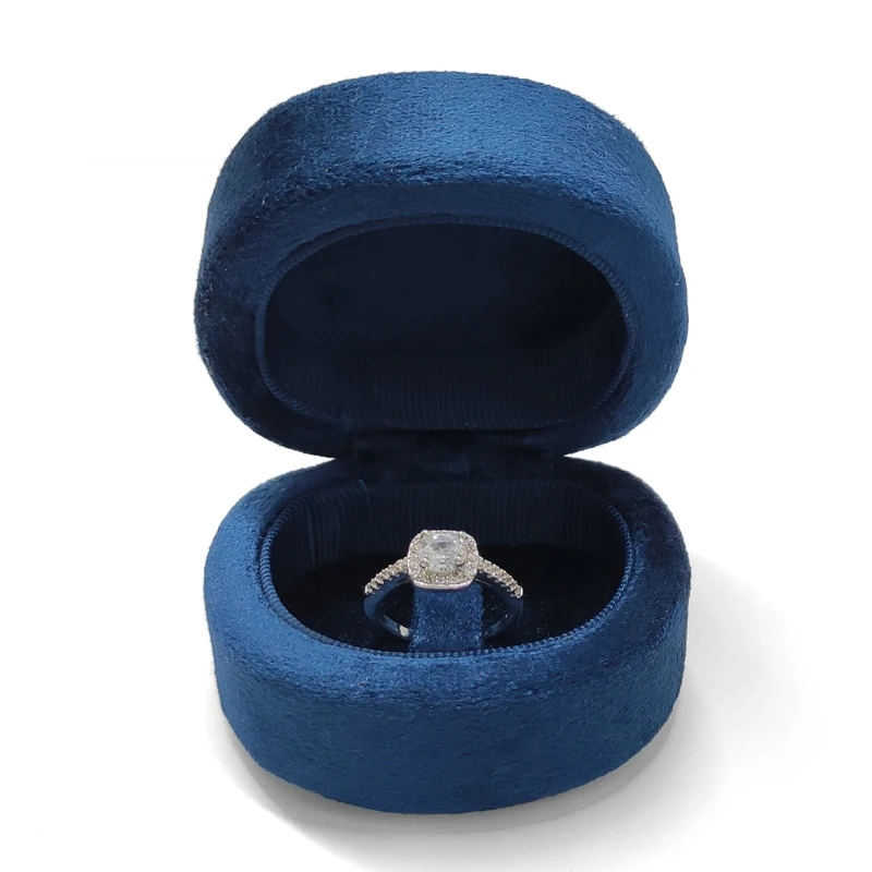 

D-образный элегантный бархатный бокс для колец, демонстрационный чехол для хранения, Свадебный органайзер для обручальных колец, подарки дл...