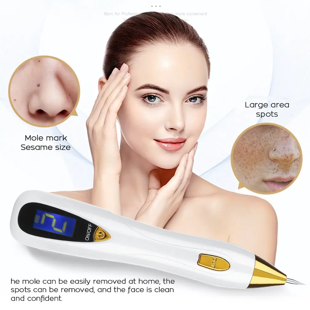 Лазерная ручка для удаления родинок с ЖК экраном 9 уровней инструмент бородавок