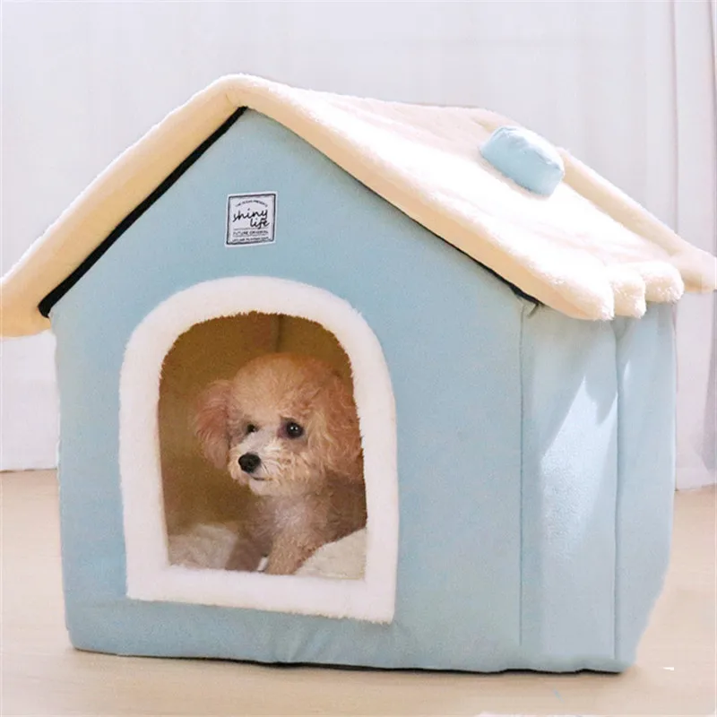 

Foldable Dog House Kennel Bed Mat Washable Removable Mat Cozy Sleeping Bed for Dogs Cats Cave Nest Rabbit Nest Cozy Sleeping Bed