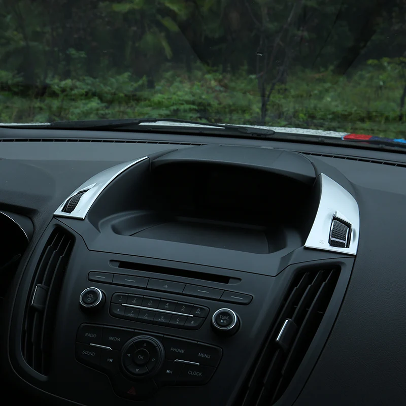 

2Pcs For Ford KUGA ESCAPE 2017 ABS Chrome Matte Dashboard Air Conditioning Vent Outlet Cover Trims sticker Auto Interior Styling