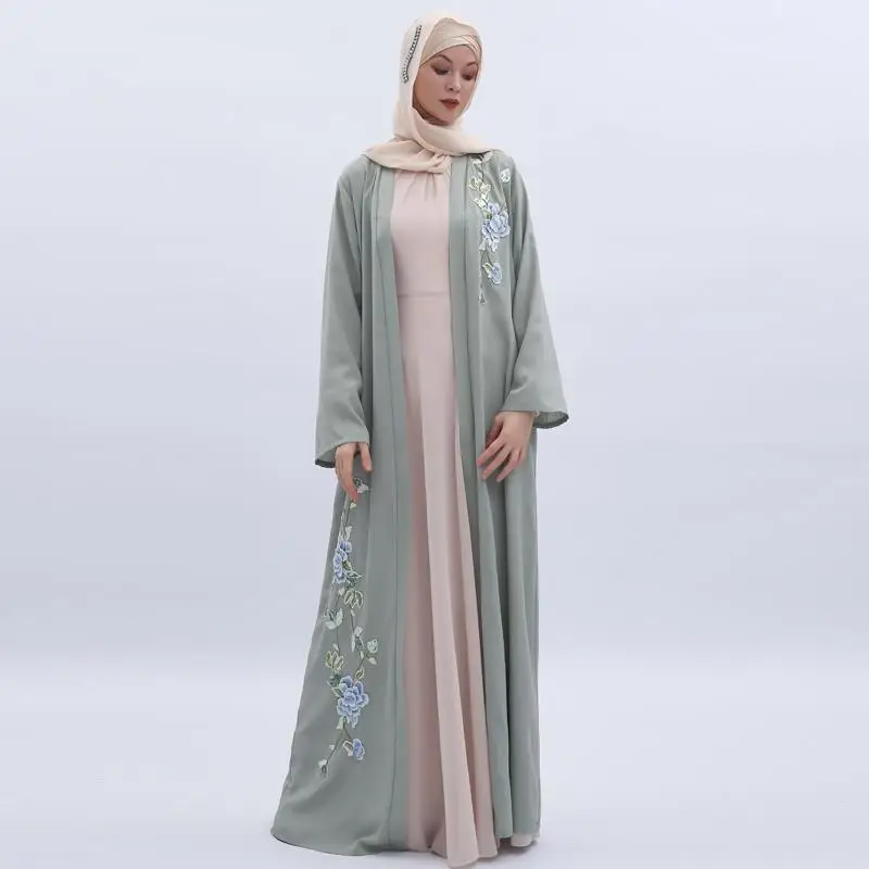 Женское цветочное кимоно кардиган длинное платье макси Абая мусульманский